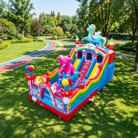 Château gonflable en PVC écologique et durable avec toboggan et garantie de 2 ans pour les fêtes en plein air et les entreprises de location d'événements