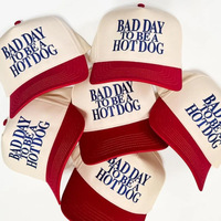 Gorra Trucker de Algodón Personalizada con Bordado 'Bad Day to Be a Hot Dog', Gorra de Malla Divertida de Verano con Cierre a Presión, Unisex, OEM