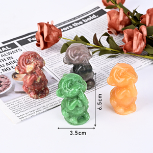 Vente en gros de sculptures d'animaux en cristal naturel, sculptures en pierre de jade, sculptures de singes en cristal pour articles décoratifs - Product Image 2