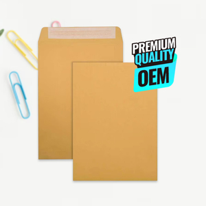 ซองกระดาษคราฟท์สีทอง85gsm ประหยัดขนาด190x265มม. ซีลแบบไม่เคลือบผิวสำหรับการส่งจดหมายทางธุรกิจจำนวนมาก - Product Image 1