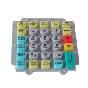 Teclado de botón para elastómero remoto, teclado numérico de goma, interruptores de membrana de HY-063 personalizados de China, 100% de silicona, 3M467/468