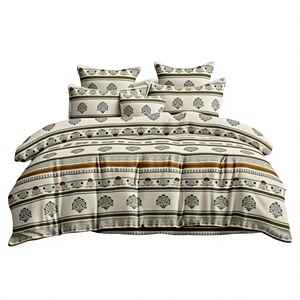 Parure de lit de luxe en microfibre tissée moderne pour hôtel, taille Queen, 400 fils, draps avec garnissage en polyester, directement de l'usine - Product Image 1