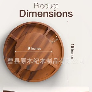 Bandeja Redonda Giratoria de Madera de Acacia para Quesos, Aperitivos, Frutas y Galletas, con Compartimentos, para Uso Doméstico - Product Image 4