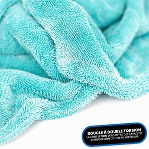 Serviette de séchage en microfibre VANTUR 70 x 90 cm, logo personnalisé imprimé, boucles torsadées, 850 g/m², pour lavage auto - Product Image 5