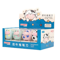 Taille-crayon 1909 Little Cow au design mignon, papeterie créative pour enfants, taille-crayon portable de dessin animé