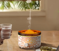 Meilleur Cadeau Maison Diffuseur d'Arômes Flamme Volcanique Effet Craquelé Unique Humidificateur Ultrasonique Diffuseur de Parfum avec Anneau de Fumée Méduse