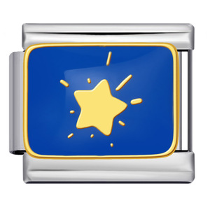 Stainless Steel Blue Star Moon Series Rectangle Charms For Bracelet Making DIY Jewelry Accessories Italian Modular Beads - Product Image 4