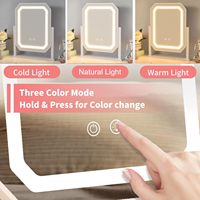 For Style Touch Control LED for Design Makeup Mirror 3 Lighting Modes Detachable 5x Magnifier Pocket Mirror Metal Frame