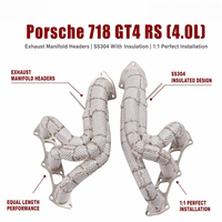 Colectores de escape directos OEM/ODM para Porsche 718 GT4 RS 4.0L SS304, diseño de carreras de longitud igualada con aislamiento, mejora de potencia