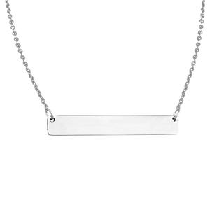 <span class=keywords><strong>Collar</strong></span> con colgante de barra en blanco personalizado, <span class=keywords><strong>collar</strong></span> de acero inoxidable de 3 colores, placa con nombre personalizada, puede grabar letras y palabras, joyería - Product Image 2