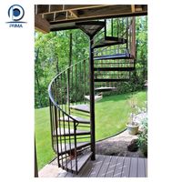 Marchepied moderne personnalisable en acier au carbone Bande de roulement en bois Escalier en colimaçon préfabriqué d'extérieur Design Escalier circulaire d'intérieur en métal