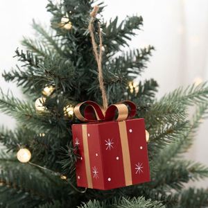 Nordic Iron Art Mini Gift Box Pendant Creative Tree Hanging Ornaments Colorful <b>Christmas</b> <b>Decorations</b> - Product Image 3