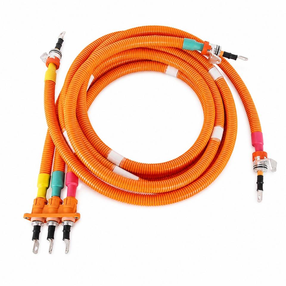 50mm2 EVRP Shielded Three Phase Motor Cable Harness with Tinned Copper ...