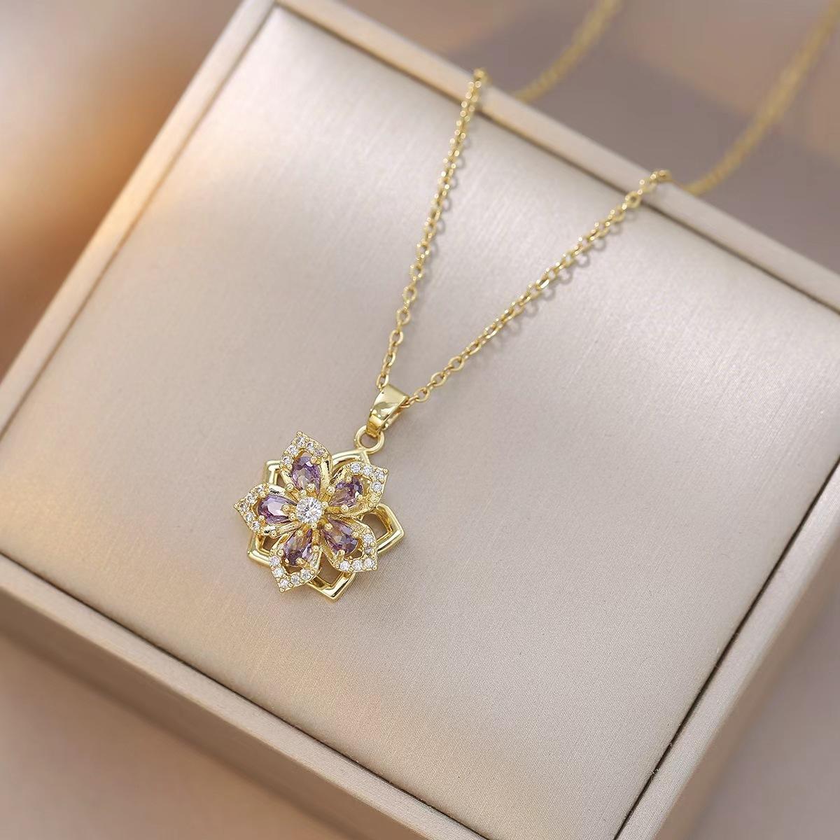 สร้อยคอบัวฮินีย์สีม่วง