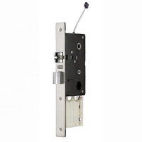 Serrure de sécurité antivol magnétique en acier inoxydable 304 étanche, à clé mécanique et accès par carte, pour hôtels de luxe, fonctionnant avec piles AA