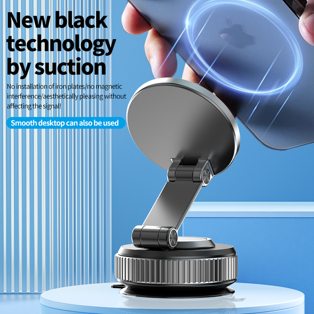 2026 BOOLA K003B Plastic Vacuum Suction Cup MagSafe Car Phone Stand Foldable Dashboard Bracket 360 Rotatable Universal Mount