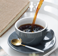 Ensemble de tasses à thé et sous-tasses blanches, en céramique personnalisée, tasses cappuccino, vente en gros, 6 pièces