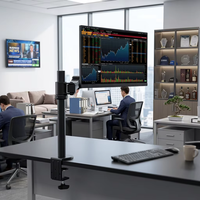 Bras de moniteur ergonomique à réglage de hauteur et de mouvement complet avec fixation par pince en C et base à œillet pour écrans de 17 à 32 pouces