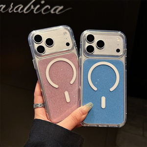 Coque de téléphone magnétique transparente de luxe avec paillettes pour iPhone 18 17 16 15 14 Pro Max, étui arrière brillant et coloré en PC et TPU - Product Image 3