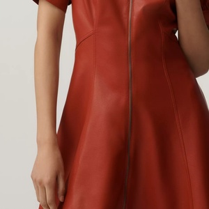 Robe Courte Décontractée à Motifs Floraux en Fausse Fourrure avec Fermeture Éclair sur le Devant, Manches Courtes et Dentelle Brodéée, Longueur Maxi, Taille Naturelle, Style Estival - Product Image 3