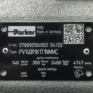 Bomba de pistón Parker Pv140R1K1T1NMMC de 145 cm³ y 350 bar, bomba hidráulica para uso industrial - Product Image 2