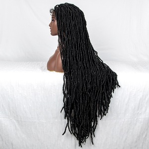 Perruques synthétiques Ainizi de 38 pouces de long, tresses pré-torsadées Goddess River Locs, avec dentelle frontale complète pour femmes noires - Product Image 3