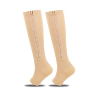 Chaussettes de compression respirantes en tricot Naapesi pour le soutien des varices et l'atténuation des gonflements et œdèmes (2 paires, bout ouvert, sans fermeture éclair, XXL)