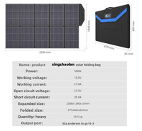 Panneau solaire monocristallin 18V 500W, module PV pliable, générateur d'énergie portable pour le camping en plein air