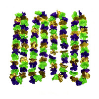 Collar de Flores Personalizado para Mardi Gras con Flor de Lis Dorada, Artículos para Fiestas y Desfiles de Carnaval