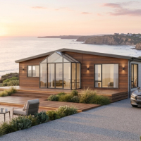 Maison modulaire permanente à panneaux SIP à haute valeur R, moderne et écoénergétique, villa modulaire de 124 m², maison à trois modules pour la vie en famille