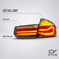 Lampu Belakang untuk BMW Seri 3 F30 F35 318 320 328 M3 Modifikasi LED Latar Belakang Putih 12V Model SJC