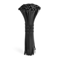 Attaches de câbles en nylon autobloquantes réutilisables certifiées ROHS 4,8 mm x 350 mm Noir Blanc ZHE