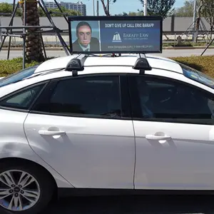 Yaham taksi üst reklam işaretleri yüksek kaliteli araba reklam oyun ekipmanları taksi çatı led ekran araç reklam