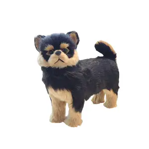 Pengiriman Drop Anjing Realistis Model Yorkshire Anjing Listrik Anak Anjing Yorkshire Simulasi Boneka Hewan