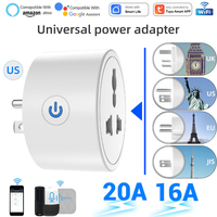 Enchufe Inteligente WiFi LangYeao 16A, Adaptador de Enchufe Universal para Reino Unido, UE, EE. UU. e India, Monitoreo de Energía, Compatible con Tuya, Alexa, Google Home y Temporizador