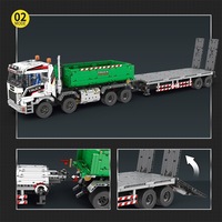 Ensemble de blocs de construction BLOCKMOC Power Engineering RC Crane Truck, jouet éducatif, échelle 1:72, plastique ABS, jouet DIY