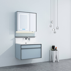 Suministro directo de fábrica de lujo de alta calidad de piedra artificial modelo moderno 25B1 tocador de baño almacén resistente al agua inteligente - Product Image 6