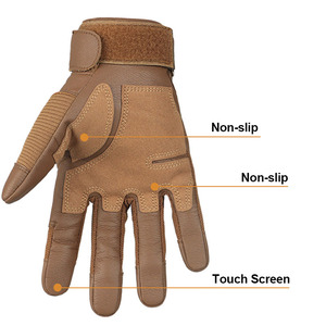 Quân đội màu xanh lá cây chiến thuật màn hình cảm ứng cao su Knuckle đầy đủ ngón tay găng tay - Product Image 4