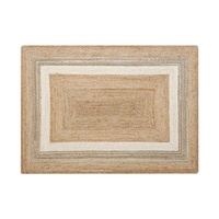 Tapis en jute 100% naturel et biologique, à poils ras, style pastoral, tissé à la main, haut de gamme, pour salon, table basse, bureau et chambre