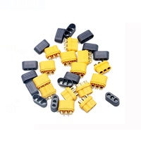 Connecteur Amass MR60 MR60-M MR60-F 3 broches mâle/femelle plaqué or avec gaine pour batterie RC, ESC, moteur brushless