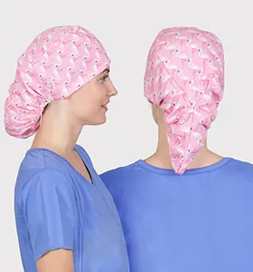 Benutzer definierte Druck verstellbare Baumwolle Polyester Nursing Scrub Caps Hüte Kopf bedeckung für Doctor Nurse