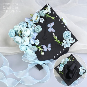Décoration de toque de graduation florale faite main, créative et artisanale, avec <span class=keywords><strong>papillon</strong></span> et fleurs, pour la promotion 2026, idéale comme cadeau de remise de diplôme - Product Image 5