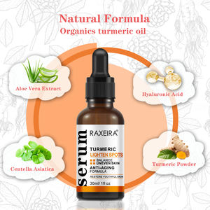 Suero facial de cúrcuma de etiqueta privada Hidratante Vitamina Vc Cúrcuma Aclarar Corrector de manchas oscuras Suero facial - Product Image 4