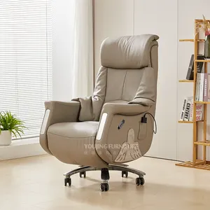 Big Size Electric Office Chair Real Leather Boss Work Chair Genuine Modern Business Chair