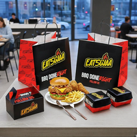 Sacs en papier kraft biodégradables écologiques personnalisés avec logo imprimé pour les emballages de hamburgers, frites, poulet frit et de restauration rapide