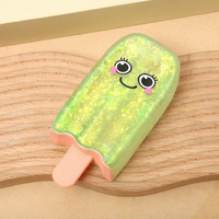 Jouet anti-stress réaliste en forme de crème glacée, série FidgetToy, populaire, avec paillettes dorées et sucre de malt doré, à rebond lent