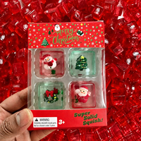 Cadeau de Noël Halloween Jouets promotionnels en caoutchouc souple à quatre compartiments Jouets anti-stress à presser pour garçons et filles Emballage boîte bonbons maltés