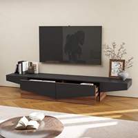 Meuble TV flottant en bois à poser au sol avec prises électriques, console multimédia moderne, étagère de rangement pour divertissement, mobilier de salon