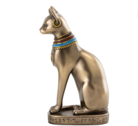 Statue de chat déesse égyptienne en velours de résine, figurine artistique faite à la main pour la décoration des fêtes et les cadeaux