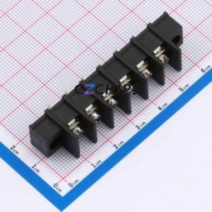 MX25CM-7.62-06P-BK01-Cu-S-A Barrier Terminal Block Through hole,P=7.62mm Connector Two Sides 7.62mm 1x6P Straight Pin - Product Image 1